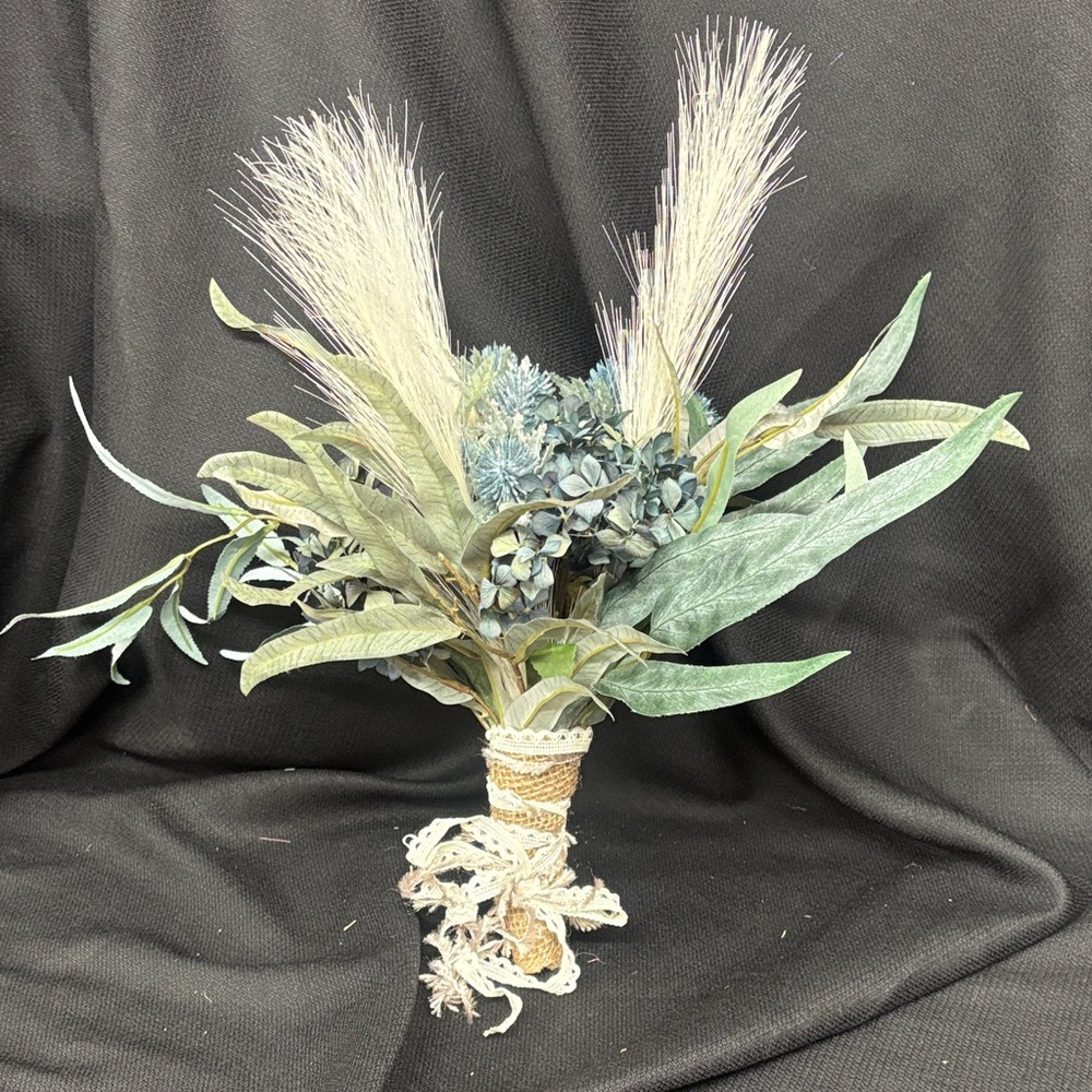 Dried hydrangea and faux Floral Arrangement - Picture 2 of 6
